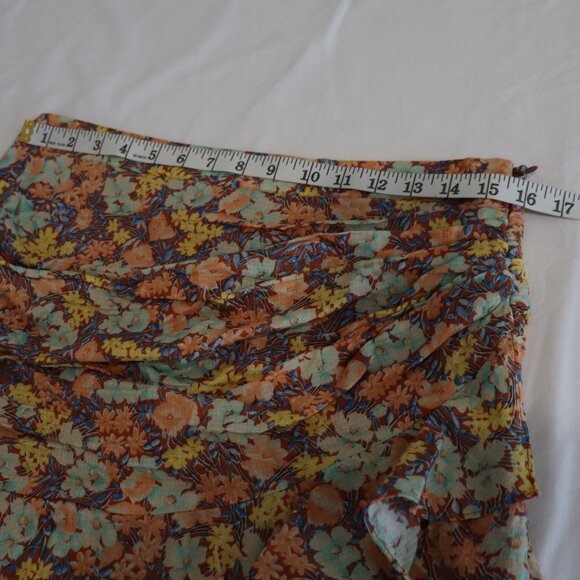 Veronica Beard Womens Lyndsay Mini Skirt Floral Ruffle Pleated Size 10 Girly - Picture 6 of 7